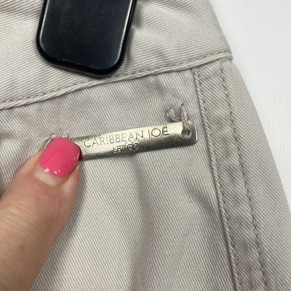 Caribbean Joe’s Womens Shorts 12P Chino Light Wash Flat Front Button/Zip Fly EUC - Picture 6 of 11